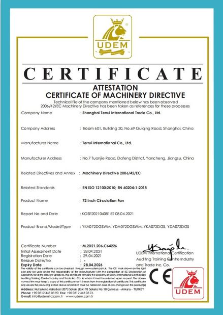 Cina Shanghai Terrui International Trade Co., Ltd. Sertifikasi