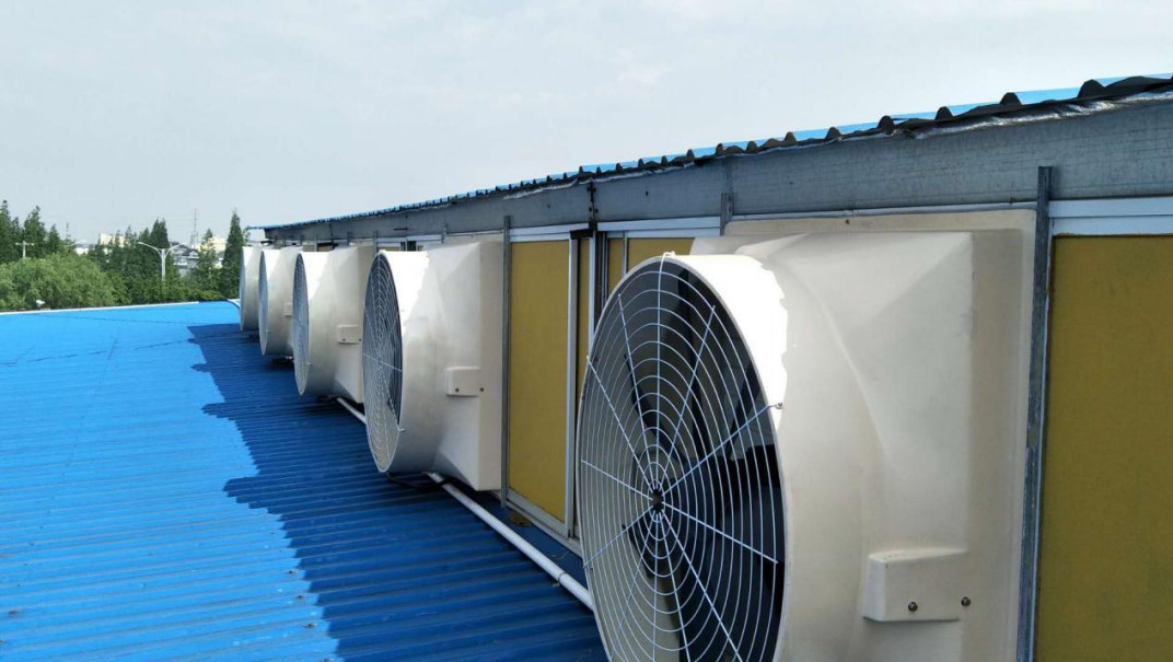 Modern Style Industrial Exhaust Fans Untuk Pendingin Unggas 6.2m/s Kecepatan Angin
