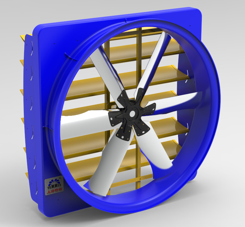 Fener Ventilasi Peternakan Modern 2kW 6.2m/s Kecepatan Angin untuk Pendingin Unggas