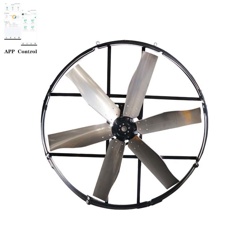Kekuatan 2000W Kipas knalpot industri IP55 Tingkat perlindungan 60mm Instalasi pipa 345r/min Kecepatan rotasi