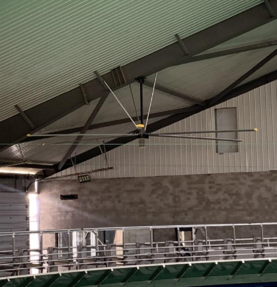 IP55 Outer Rotor Permanent Magnet Industrial Ceiling Fan dengan Max Airflow 14300m3/min