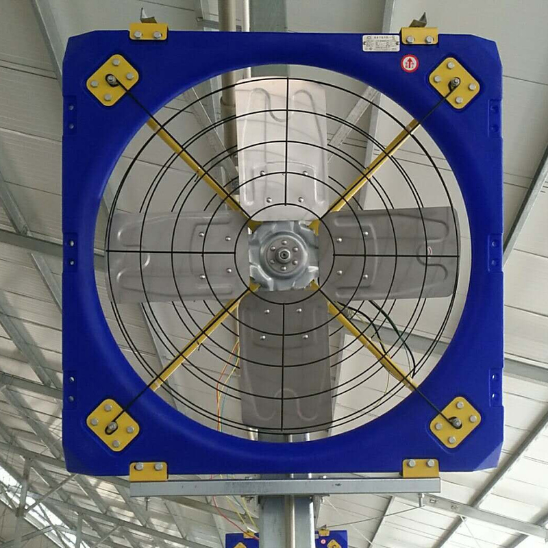 Airflow Circulation Fan PE Frame Peternakan Ventilasi 38/0.96m Blade Diameter 410w Daya Masuk