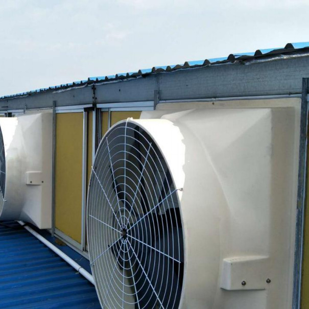 Kipas pembuangan industri dengan kecepatan putaran 460 r/menit untuk aliran udara yang optimal dan daya 850w