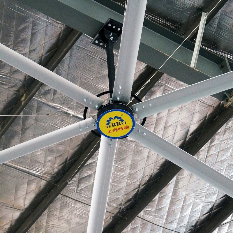 Penggemar langit-langit industri dengan aliran udara 14300m3/min untuk IP55 Workshop dan 6pcs Alloy