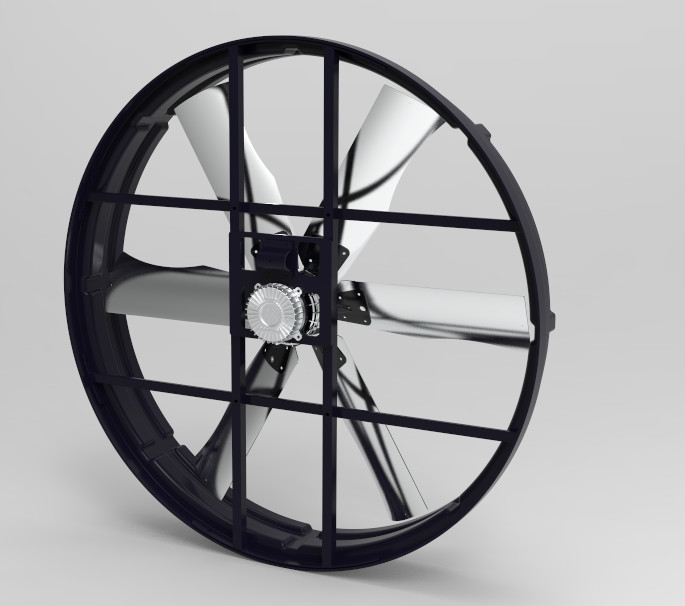 Kipas panel industri dengan aliran udara maksimum 120193 m3/h dan kapasitas 60 m3/h Vortex Inline
