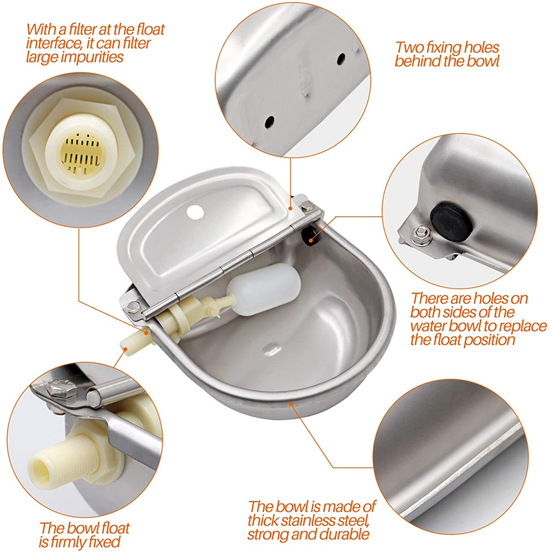Otomatis Water Bowl TRW400SS Kualitas tinggi 304 stainless steel Mudah instalasi Menghemat waktu dan usaha