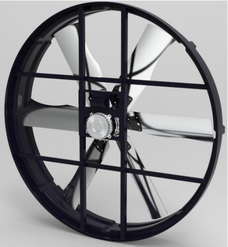 Penghematan Energi Api Asap Keluar Kipas 183cm / 72inch Blade Diameter 380-480V Tegangan