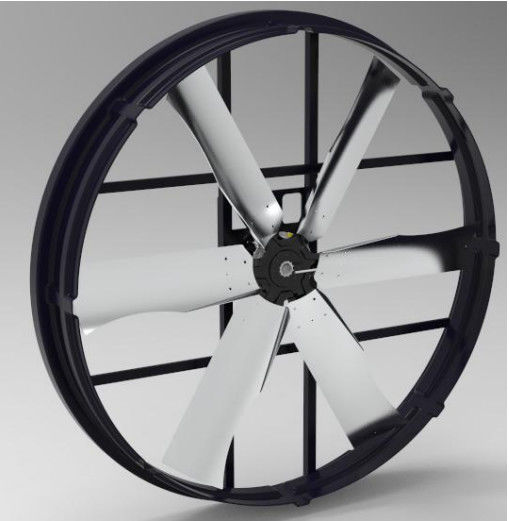 Kipas panel 55'' dengan fitur pembuangan industri, aliran udara 66000m³/jam, daya 1200W, tingkat kebisingan rendah, dan aplikasi luas