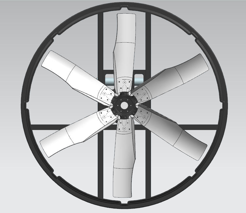 Kekuatan Double-layer PE Frame Material Poultry Fan 444r/min Kecepatan rotasi untuk aliran udara optimal